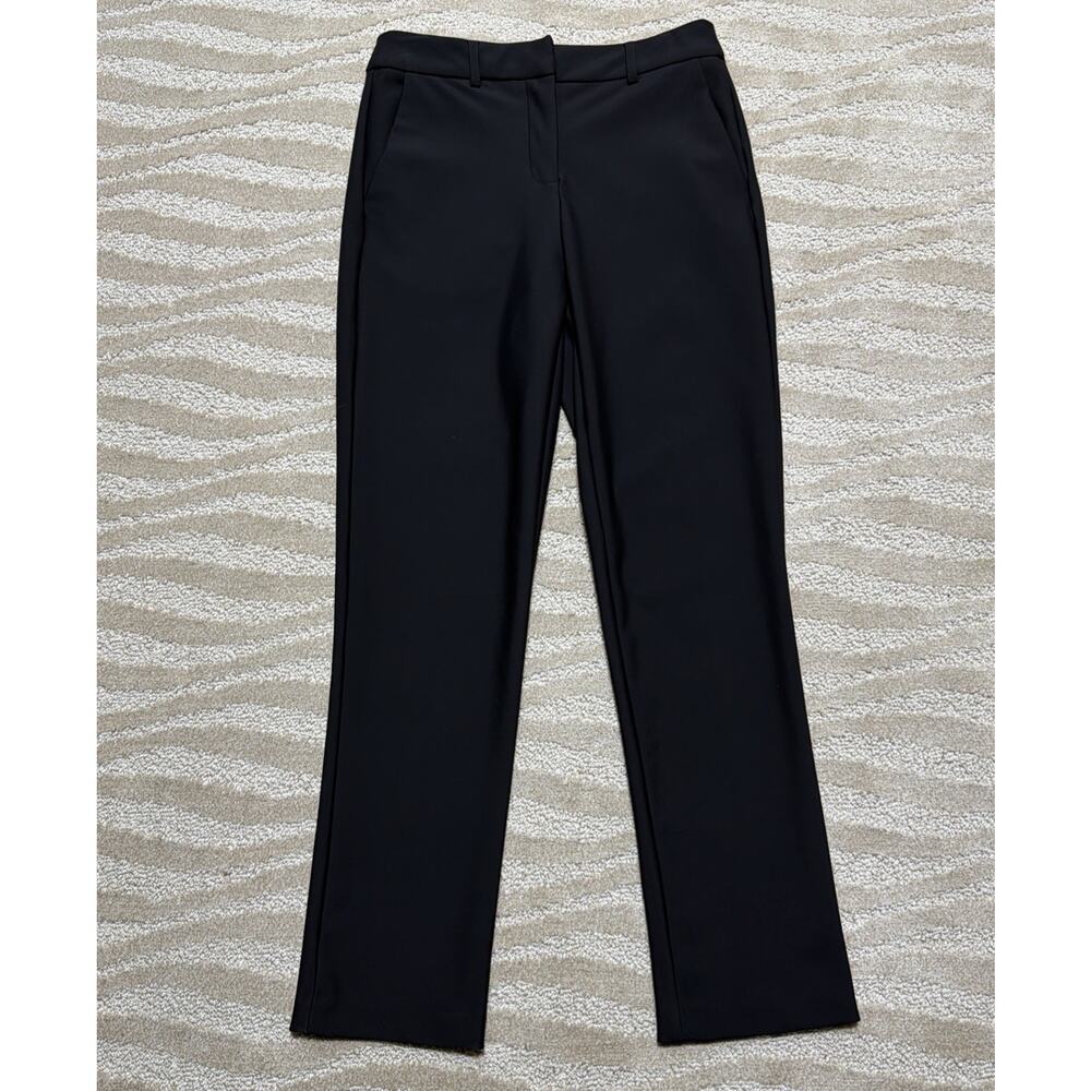 Christian Siriano New York Pants Womens 2 Black High Rise Straight Leg Stretch
